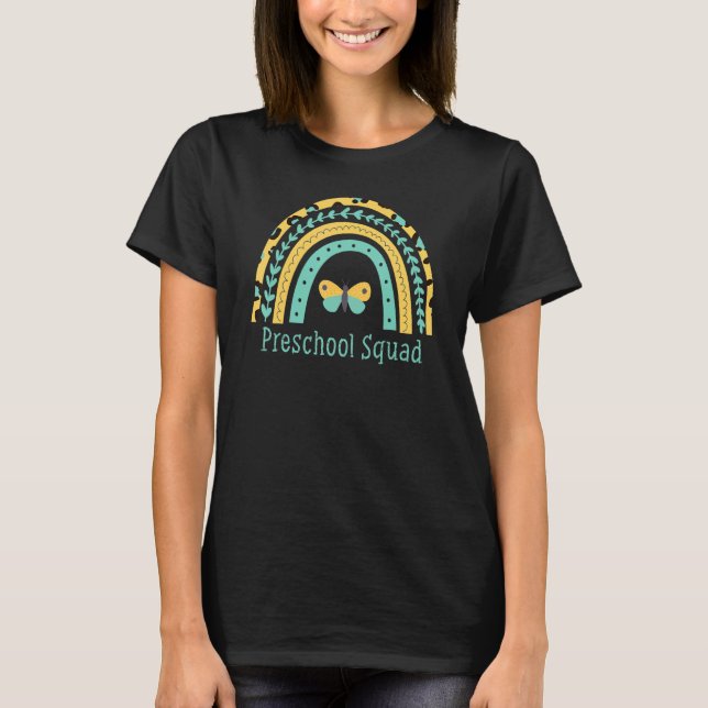 First Day Of Preschool Squad 2022 Rainbow Leopard  T Shirt (Framsida)