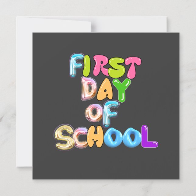 FIRST DAY OF SCHOOL, BACK TO SCHOOL GIFTS MAGNETISK INBJUDNINGSKORT (Framsida)