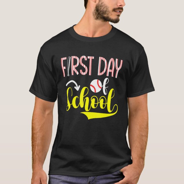 First Day Of School Baseball  Welcome Back To Scho T Shirt (Framsida)
