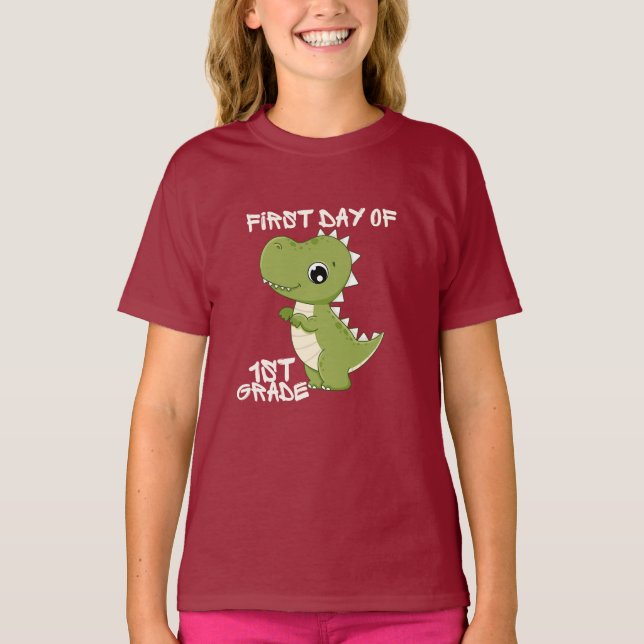 first day of school, first day of first grade t shirt (Framsida)