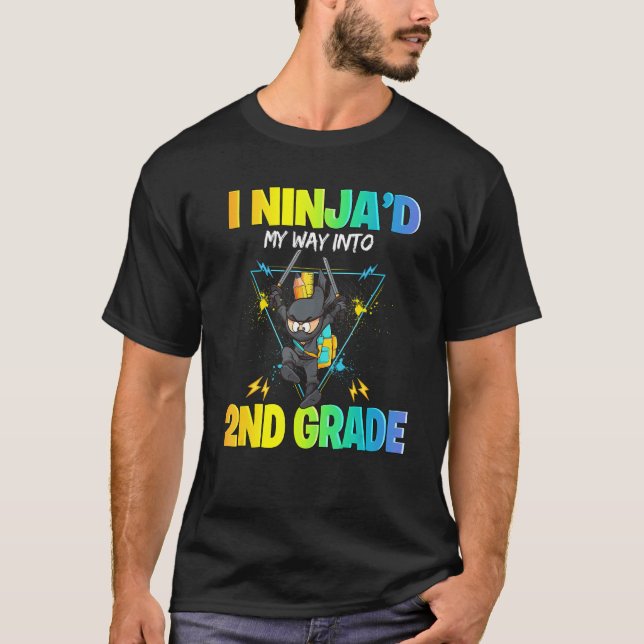 First Day of School Ninja Boys Kids Back to School T Shirt (Framsida)