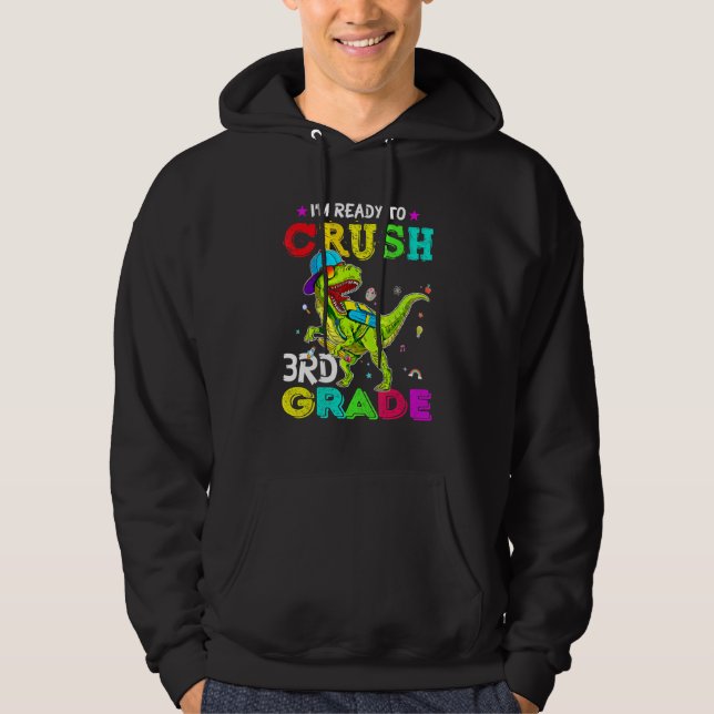 FIRST DAY OF SCHOOL Ready To Crush 3rd Grade KIDS  Hoodie (Framsida)