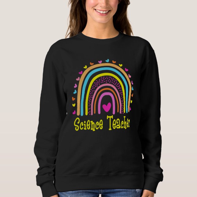 First Day Of School Science Teacher Rainbow Back T T Shirt (Framsida)