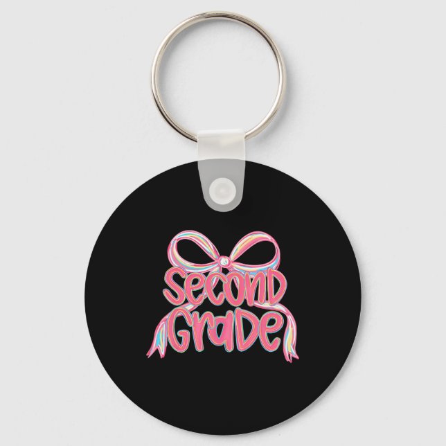 First Day Of Second Grade Floral Bundle For Teache Nyckelring (Framsida)