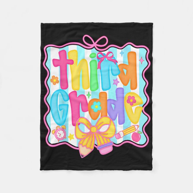 First Day Of Third Grade Floral Bundle For Teacher Fleecefilt (Framsidan)