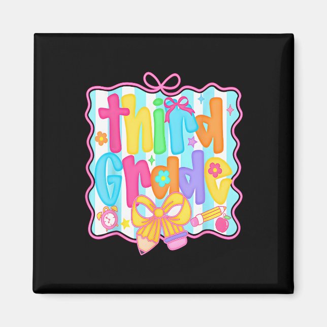 First Day Of Third Grade Floral Bundle For Teacher Magnet (Framsidan)