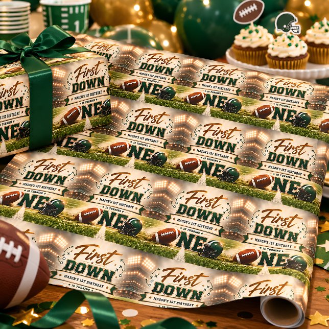 First Down Football 1-årspresentpapper Presentpapper (Skapare uppladdad)