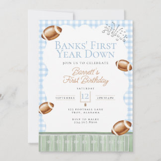 First Down Football Birthday, Tailgate Party Inbjudningar