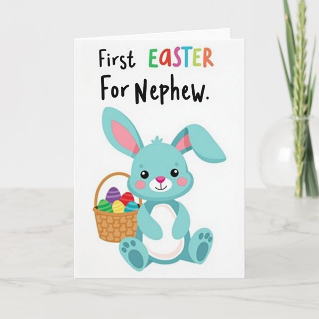 First Easter For Nephew Card Kort (Framsida)