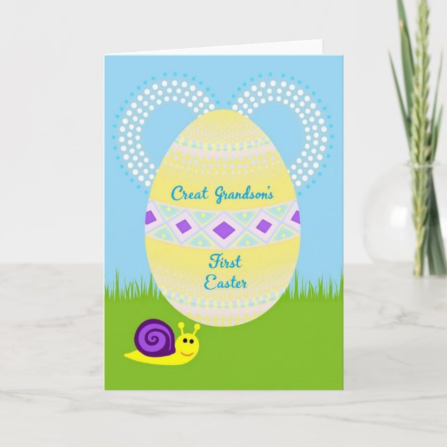 First Easter Grandson Art Card Kort (Framsida)