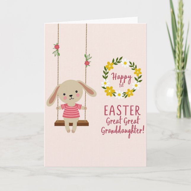 First Easter Great Granddaughter Card Kort (Framsida)