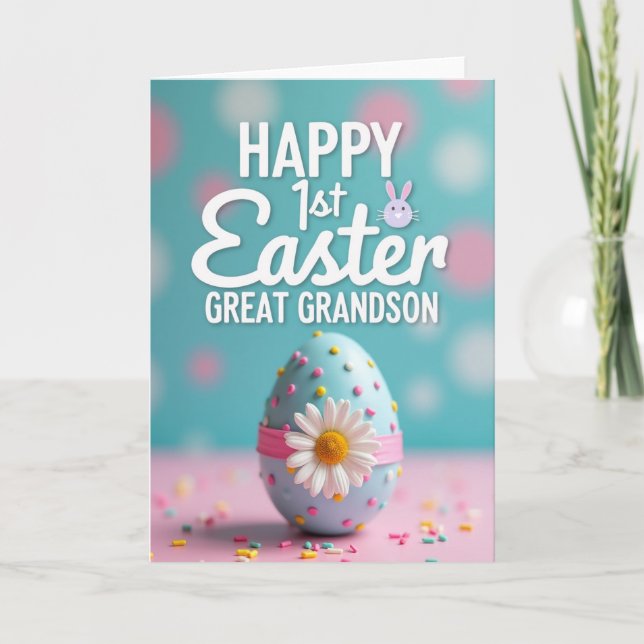 First Easter Polka Dot Egg Card Kort (Framsida)