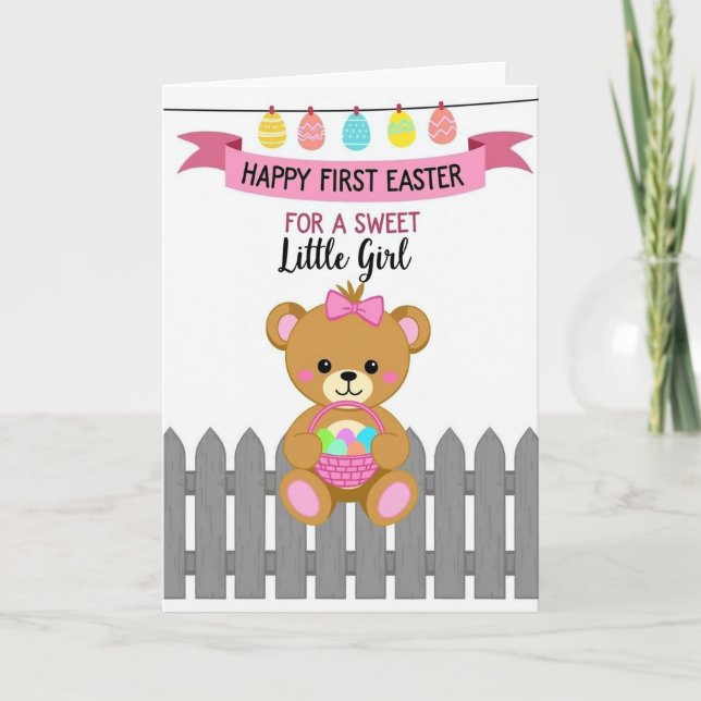 First Easter Sweet Girl Card Kort (Framsida)