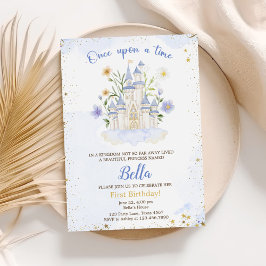 First Ever A Princess  Castle 1st Birthday Party Inbjudningar