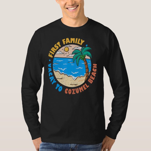 First Family Vacay to Cozumel Beach Mexico Vacatio T Shirt (Framsida)