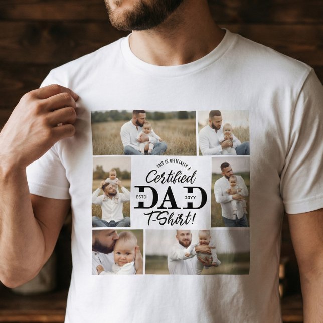 First Father’s Day Certified Dad New Dad Photo T Shirt (First Father’s Day Certified Dad New Dad Photo Tri-Blend Shirt)