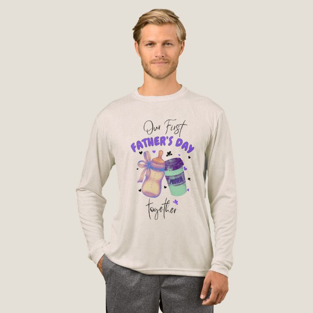 First Father's Day Together Matching outfit Purple T Shirt (Hel framsida)
