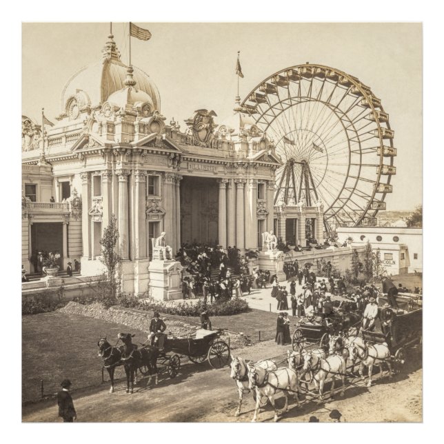 First Ferris Wheel, framställd av George Ferris Fototryck (Framsidan)