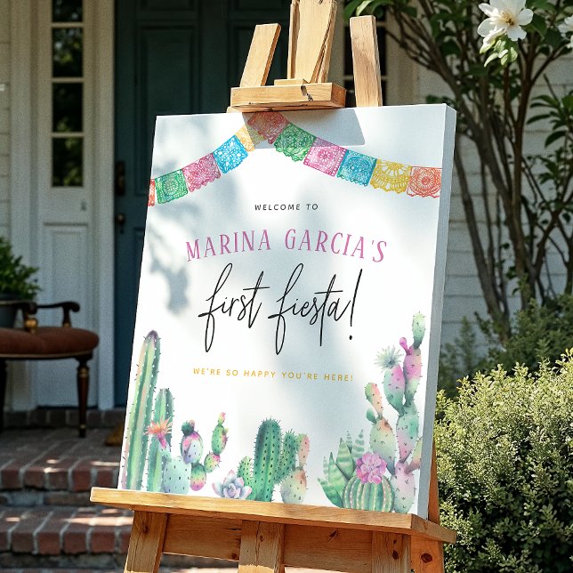 First Fiesta Cactus Girl Birthday Poster (Skapare uppladdad)