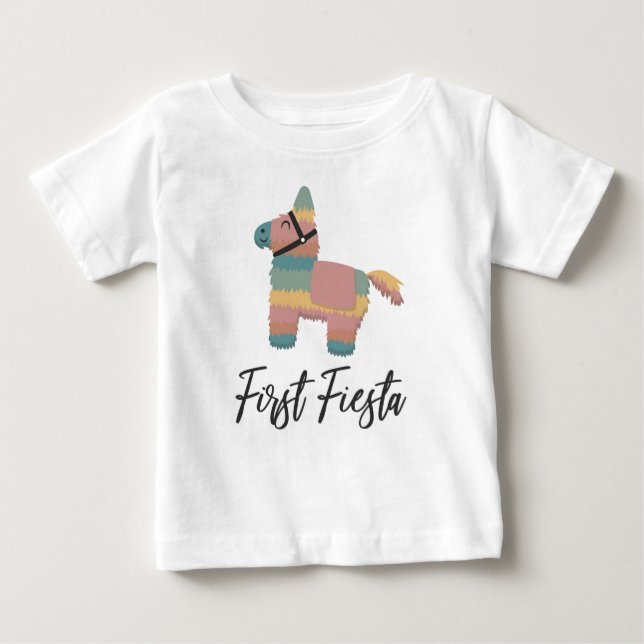 First Fiesta Kids Baby Födelsedagsfest Shirt T (Framsida)