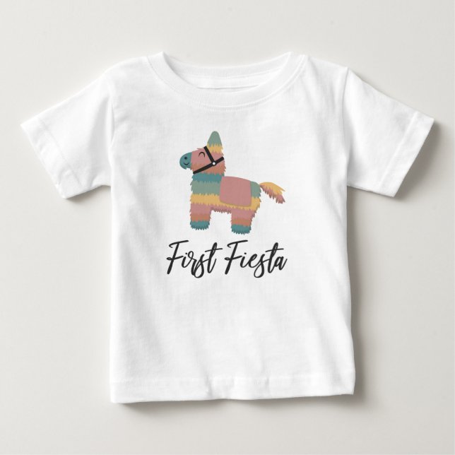 First Fiesta Kids Baby Födelsedagsfest Shirt T Shirt (Framsida)