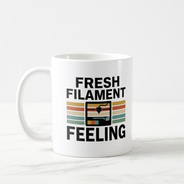First Filament 3D-utskrifter Retro-stil  Kaffemugg (Vänster)
