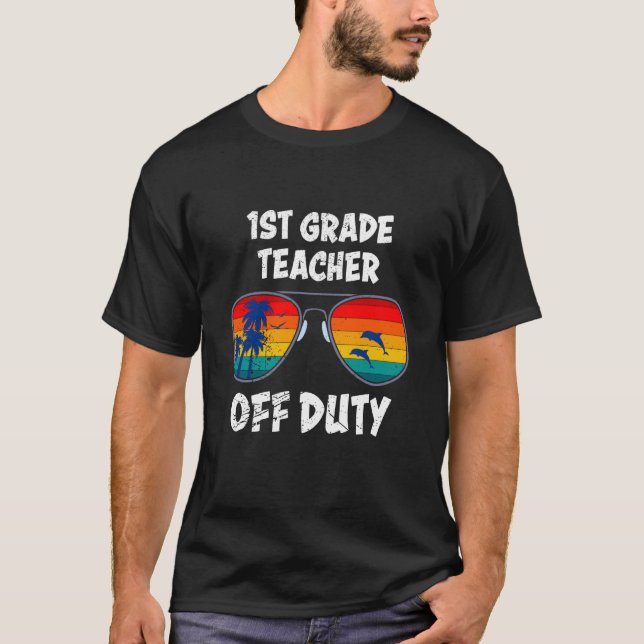 First grade class teacher off duty holiday teacher t shirt (Framsida)