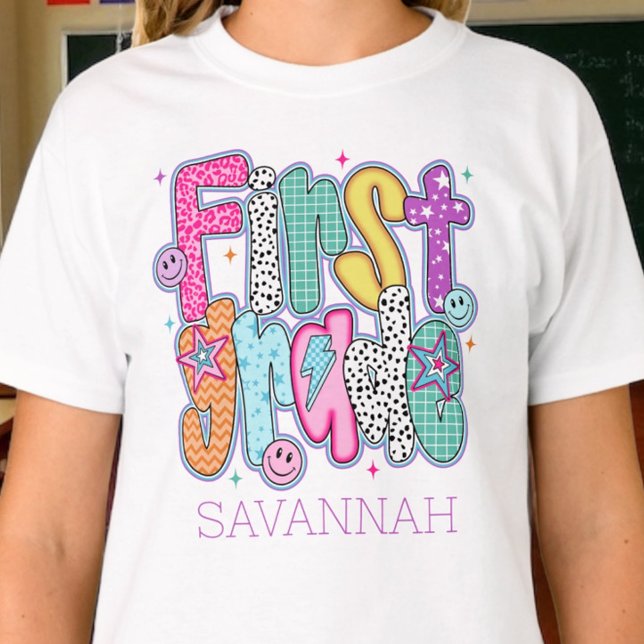 First Grade First Day of School Coquette Custom T Shirt (Skapare uppladdad)
