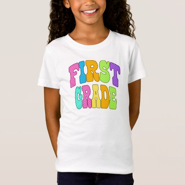 First Grade Flair: Bursting into Bright Beginnings T Shirt (Framsida)