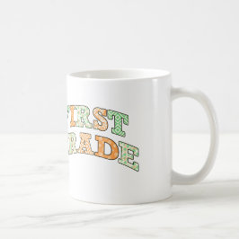 First Grade Retro Custom Name Two-Tone Coffee Mug Kaffemugg