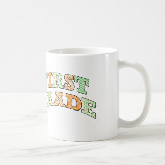 First Grade Retro Custom Name Two-Tone Coffee Mug Kaffemugg
