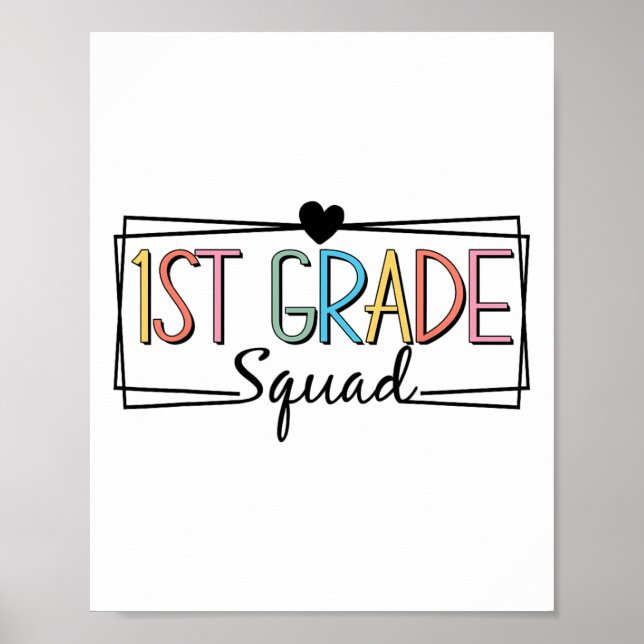 First Grade Squad Teachers Kids 1st Grade Ck To Sc Poster (Framsidan)