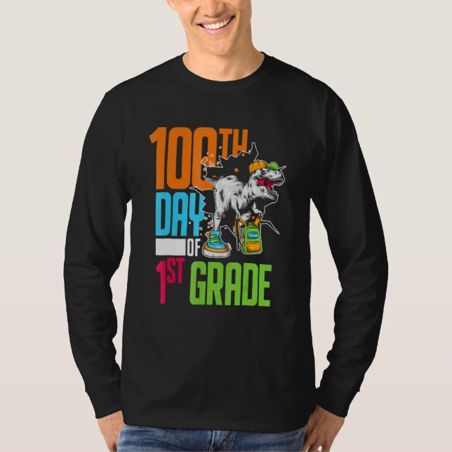 First Grade Student Kids 100th Day Gift 100 Days O T Shirt (Framsida)