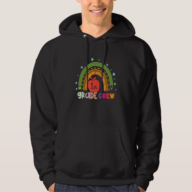 First Grade Teacher Leopard Rainbow 1st Grade Teac Hoodie (Framsida)