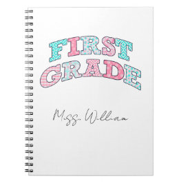 First Grade Teacher Personalized Spiral Anteckningsbok