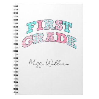 First Grade Teacher Personalized Spiral Anteckningsbok