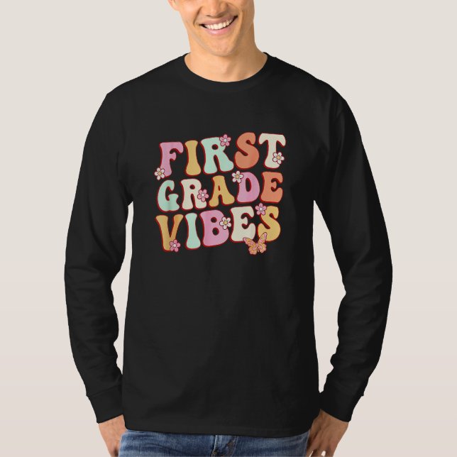First Grade Vibes Hello Team 1st Grade Teacher Kid T Shirt (Framsida)