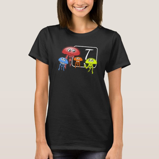 First Grader Jellyfish Letter As Monogram T Shirt (Framsida)