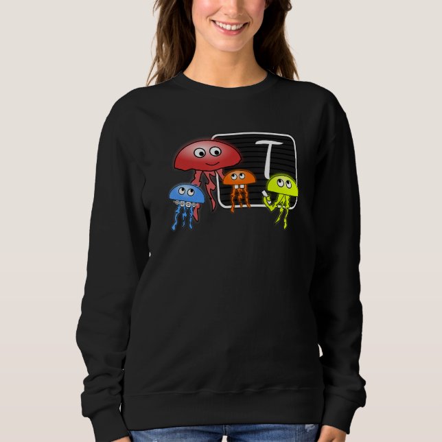 First Grader Jellyfish Letter As Monogram T Shirt (Framsida)