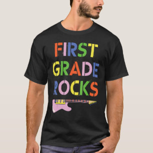 First Grader Rockstar 1st Klass Sten Lärarteam T Shirt