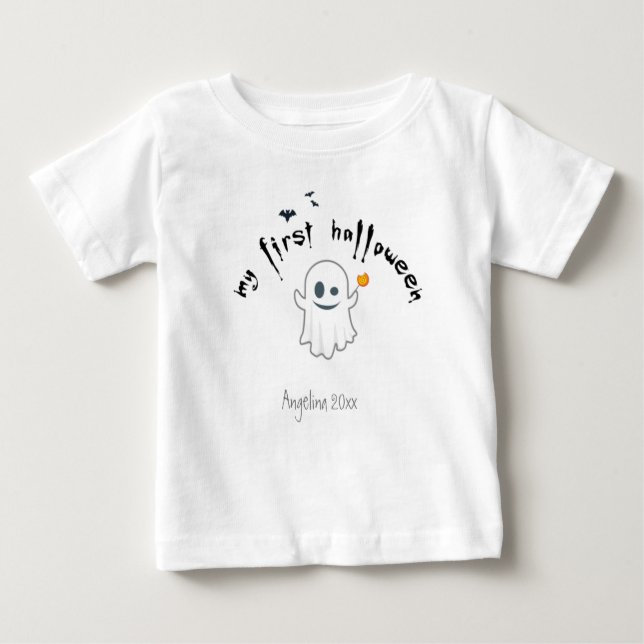 First Halloween Anpassningsbar Cute Ghost T Shirt (Framsida)