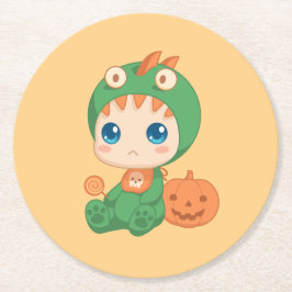 First Halloween Cute Baby Dragon Dinosaur Costume Underlägg Papper Rund