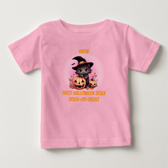 First Halloween Cute Kitten T Shirt (Framsida)