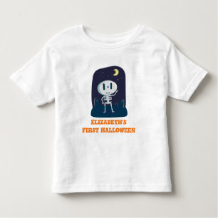 First Halloween Cute Skeleton Tecknad Personlig T-shirt