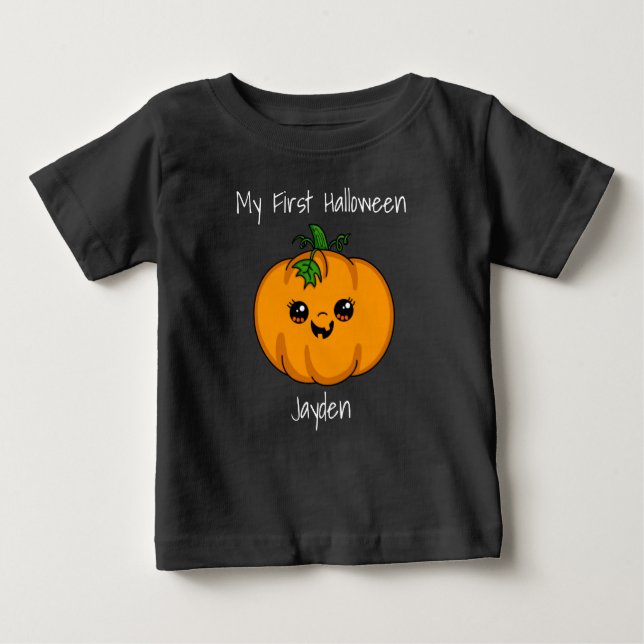 First Halloween Personlig Baby T Shirt (Framsida)