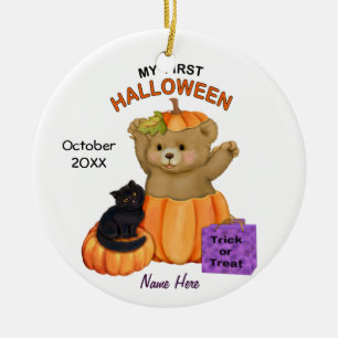 First Halloween Teddy Julgransprydnad Keramik