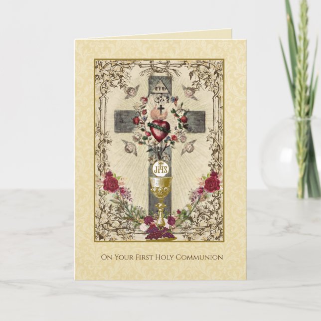 First Holy Communion Catholic Traditional Kort (Framsida)