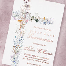 First Holy Communion floral cross