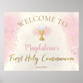 First Holy Communion girl welcome Poster