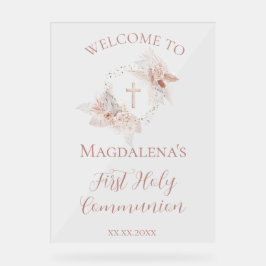  First Holy Communion girl welcome sign